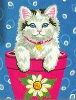Dimensions Flower Pot Kitten Paint By Number Kit #91367 Dimensions Flower Pot Kitten Paint By Number Kit #91367
