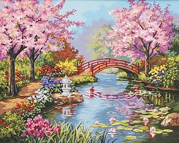 Paintworks Hollyhock Gate Kit & Frame Paint by Number Kit