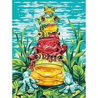 Dimensions Frog Pile-Up Paint By Number Kit #91421 Dimensions Frog Pile-Up Paint By Number Kit #91421