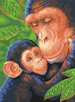 Chimp & Baby Paint By Number Kit #91470