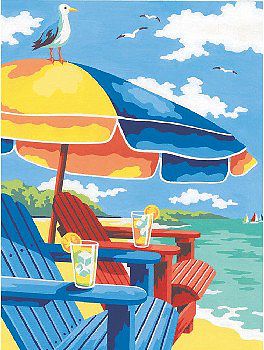 Dimensions Beach Chair Trio Paint-by-Number Kit