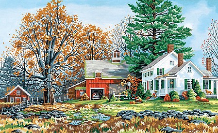 Dimensions Precious Days (Country Farm Home)(20x12) Paint By Number Kit #91652