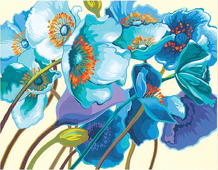 Dimensions Blue Poppies (11x14) Paint By Number Kit #91657