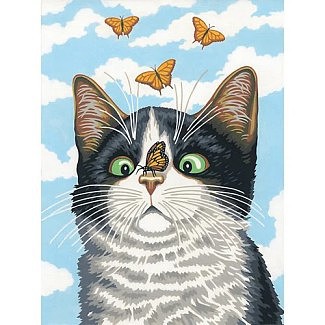 Dimensions Hug Hege the Cat & Butterflies Paint by Number (9x12)