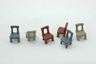 Durango Open Back Chairs (6) HO Scale Model Railroad Building Accessory #194