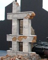 DioramasPlus Ruined Small Concrete/Brick Building Plaster Model Building Kit 1/35 #4