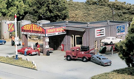 Design-Preservation Jerry Riggs Quick Service Kit (13-1/2 x 9) N Scale Model Railroad Building #66200