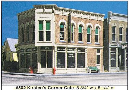 Design-Preservation Kirstens Corner Cafe Kit (8-3/4 x 6-1/4) O Scale Model Railroad Building #80200
