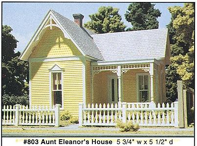 Design-Preservation Aunt Eleanors House (5-3/4 x 5-1/2) O Scale Model Railroad Building #80300