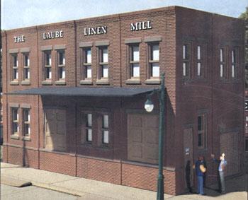 Design-Preservation Laubes Linen Mill Kit HO Scale Model Railroad Building #woo10600