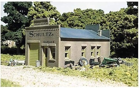 Design-Preservation Schultzs Garage Kit HO Scale Model Railroad Building #woo20100