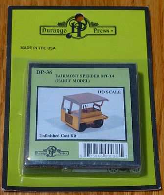 Durango FAIRMONT SPEEDER MT-14 HO Scale Model Railroad Accessory #36