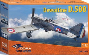 Dora Dewoitine D500 Aircraft (New Tool) Plastic Model Airplane Kit 1/32 Scale #32001