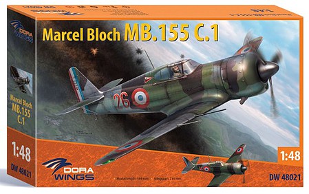 Dora Marcel Bloch MB155 C1 Aircraft (New Tool) Plastic Model Airplane Kit 1/48 Scale #48021