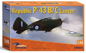 Dora Republic P43B/C Lancer Recon Fighter Plastic Model Airplane Kit 1/48 Scale #48034