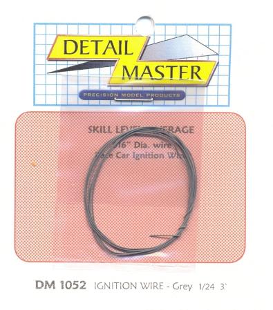 Detail-Master 2 ft. Race Car Ignition Wire Grey Plastic Model Vehicle Accessory Kit 1/24-1/25 Scale #1052