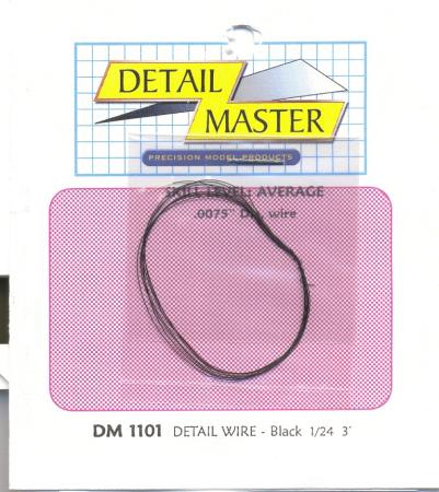 Detail-Master 2ft Detail Wire Black Plastic Model Vehicle Accessory Kit 1/24-1/25 Scale #1101