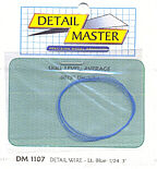 Detail-Master 2ft. Detail Wire Light Blue Plastic Model Vehicle Accessory Kit 1/24-1/25 Scale #1107