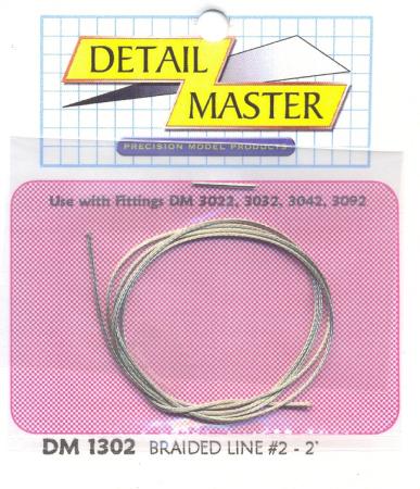 Detail-Master 2ft. Braided Line #2 (.025) Plastic Model Vehicle Accessory Kit 1/24-1/25 Scale #1302