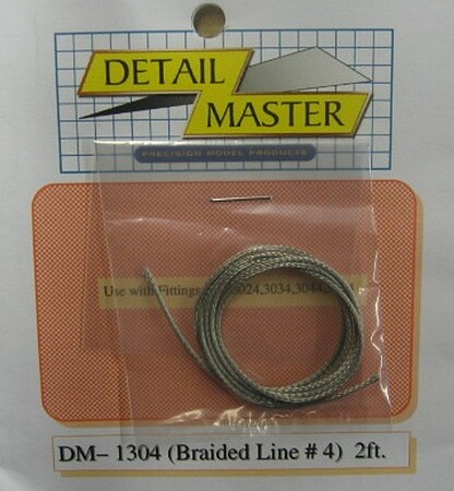 Detail-Master 2ft. Braided Line #4 (.045) Plastic Model Vehicle Accessory Kit 1/24-1/25 Scale #1304