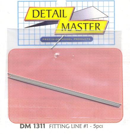 Detail-Master Fitting Line #1 .020 (5pc) Plastic Model Vehicle Accessory Kit 1/24-1/25 Scale #1311