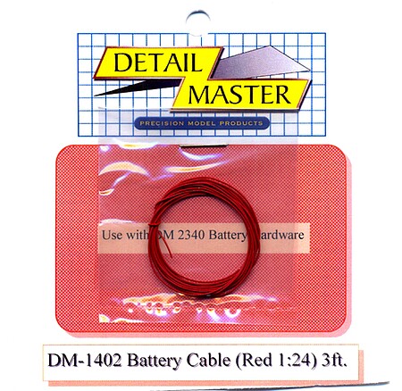 Detail-Master 2ft. Battery Cable Red Plastic Model Vehicle Accessory Kit 1/24-1/25 Scale #1402