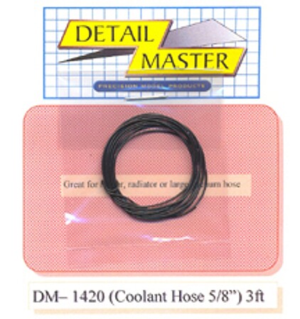 Detail-Master 3ft. Coolant Hose Black Plastic Model Vehicle Accessory Kit 1/24-1/25 Scale #1421