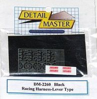 Detail-Master Racing Harness Lever Type (Black) Plastic Model Vehicle Accessory Kit 1/24 Scale #2260blk