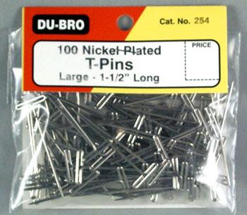 Du-bro T-Pins, Nickel Plated, 1-1/2 (100)