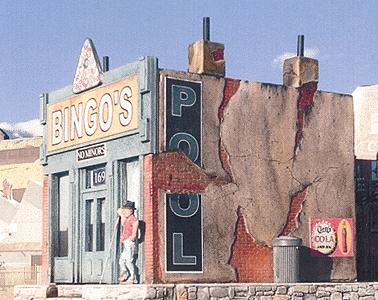 Downtown-Deco Bingos Pool Hall Kit HO Scale Model Railroad Building #1029