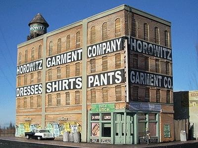 Downtown-Deco Horowitz Garment Company Kit HO Scale Model Railroad Building #1046