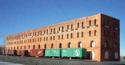 #201 N scale background building flat  ABANDONED FACTORY #1  *FREE SHIPPING* 