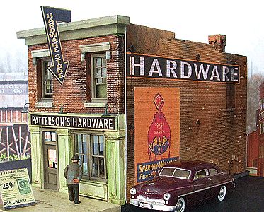 Downtown-Deco Pattersons Hardware Kit O Scale Model Railroad Building #48