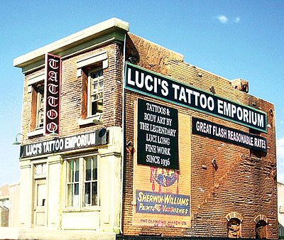 Downtown-Deco Lucis Tattoo Emporium Kit O Scale Model Railroad Building #49