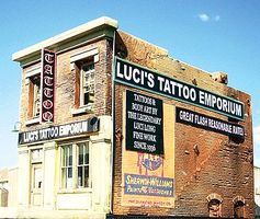 Downtown-Deco Luci's Tattoo Emporium Kit O Scale Model Railroad Building #49