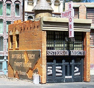 Downtown-Deco Sisters of Mercy Thrift Store Kit O Scale Model Railroad Building #51