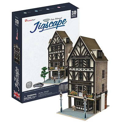 Daron JigScape HO 3D Tudor Restaurant 44pcs 3D Jigsaw Puzzle #ho4104h