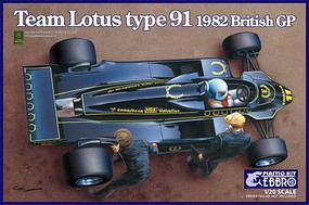 Ebbro 1/20 1982 Lotus Type 91 Team Lotus F1 British Grand Prix Race Car Ebbro 1/20 1982 Lotus Type 91 Team Lotus F1 British Grand Prix Race Car