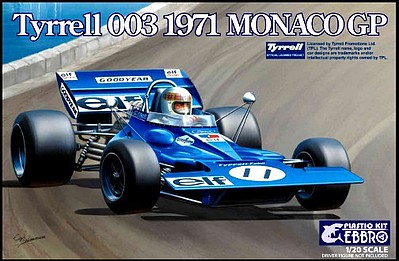 Ebbro 1971 Tyrrell 003 Monaco Grand Prix Race Car Plastic Model Car Vehicle Kit 1/20 Scale #7