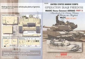 Echelon USMC M1A1HC Abrams Pt3 Plastic Model Tank Decal 1/35 Scale #35026 Echelon USMC M1A1HC Abrams Pt3 Plastic Model Tank Decal 1/35 Scale #35026