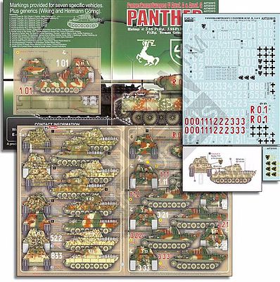 Echelon PzKpfw V Panther Ausf D, A/G Panther Plastic Model Vehicle Decal 1/35 Scale #351015