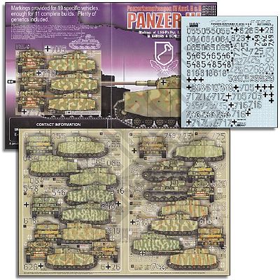 Echelon PzKpfw IV Ausf G/H Kursk & Italy Plastic Model Tank Decal 1/35 Scale #351023
