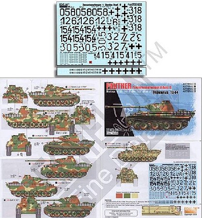 Echelon Panther PzKpfw V Ausf G Ardennes 1944 Part 3 Plastic Model Vehicle Decal 1/35 Scale #351033