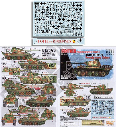 Echelon Panther PzKpfw V Ausf G SSPzRgt Kampfgruppe Plastic Model Decal Kit 1/35 Scale #351034