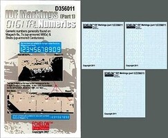 Echelon IDF Markings Digital Numbers Pt1 Plastic Model Military Decal 1/35 Scale #356011 Echelon IDF Markings Digital Numbers Pt1 Plastic Model Military Decal 1/35 Scale #356011