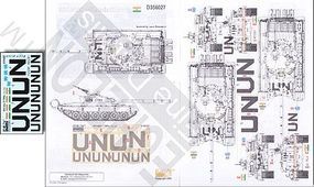 Echelon UN Indian T72M1s in Somalia for a Tamiya Model Plastic Model Tank Decal 1/35 Scale #356027 Echelon UN Indian T72M1s in Somalia for a Tamiya Model Plastic Model Tank Decal 1/35 Scale #356027