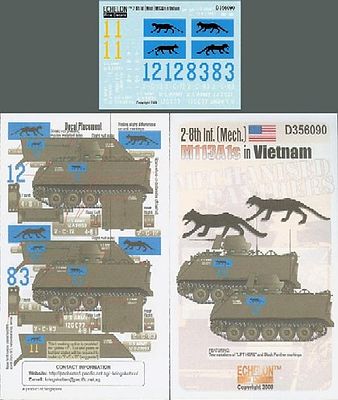 Echelon 2-8th Inf (Mech) M113A1s Vietnam Plastic Model Military Decal 1/35 Scale #356090