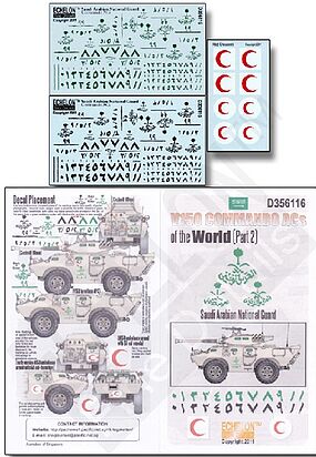 Echelon Saudi Arabian National Guard V150 Commando Plastic Model Military Decal 1/35 Scale #356116 Echelon Saudi Arabian National Guard V150 Commando Plastic Model Military Decal 1/35 Scale #356116