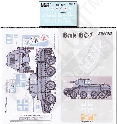 Echelon Beute BT7 Plastic Model Tank Decal 1/35 Scale #356163