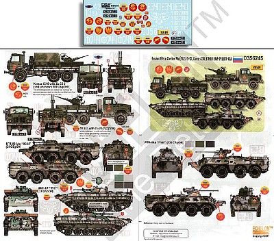 Echelon Russian AFVs Pt.2 Zil131, Kamaz4310, etc. Plastic Model Decal Kit 1/35 Scale #356245